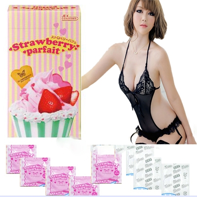 B152- Bao cao su hương dâu Jex Glamcurous Butterfly Strawberry-hộp 10c