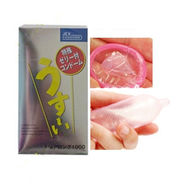 B153- Bao cao su kéo dài thời gian Jex Usui Pure Long 1000-hộp 12c