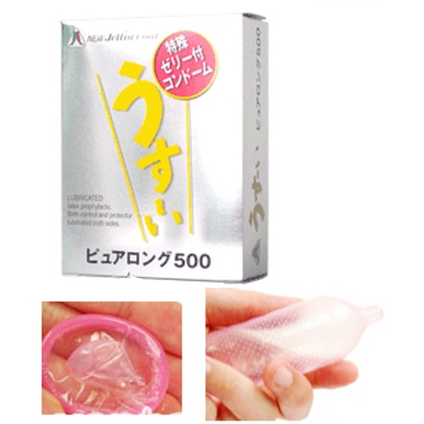 B154- Bao cao su kéo dài thời gian Usui Pure Long 500-hộp 6c