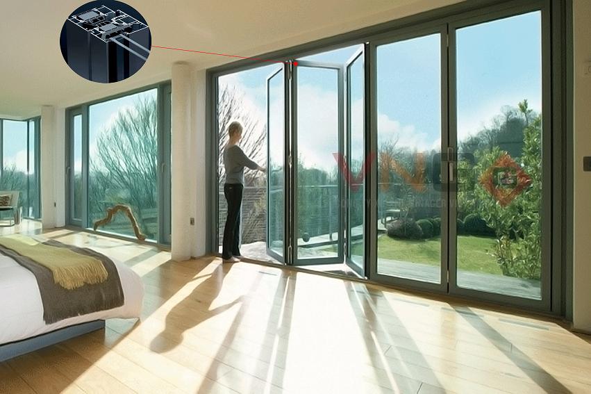 cửa đi xếp trượt cửa nhựa lõi théo Greenwindow