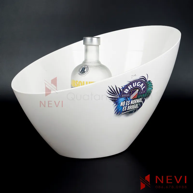 mẫu xô đá nhựa dung tích lớn in logo bởi quà tặng nevi