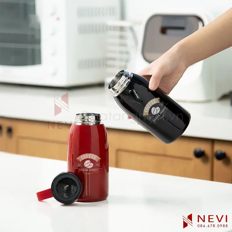 Sản phẩm tiện ích hàng ngày, bình giữ nhiệt inox 304 dung tích 520ml hoặc 360ml, cung cấp bởi Quà tặng Nevi