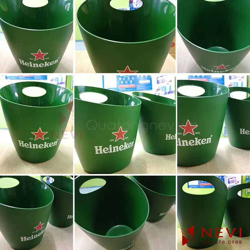 in xô đá nhựa heineken