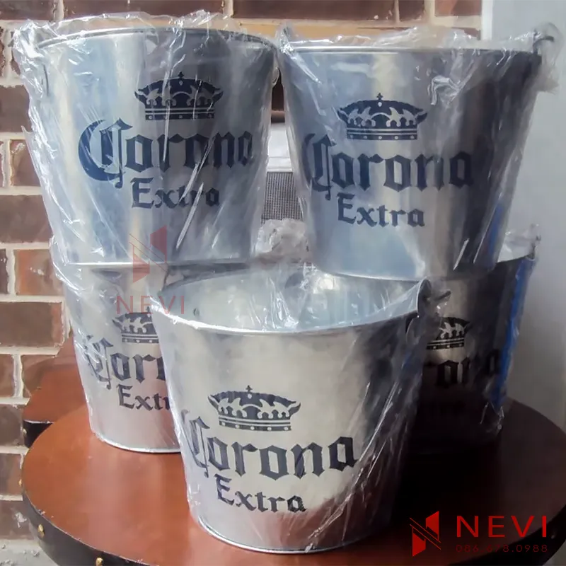 mẫu xô đá inox có quai xách tại quà tặng nevi