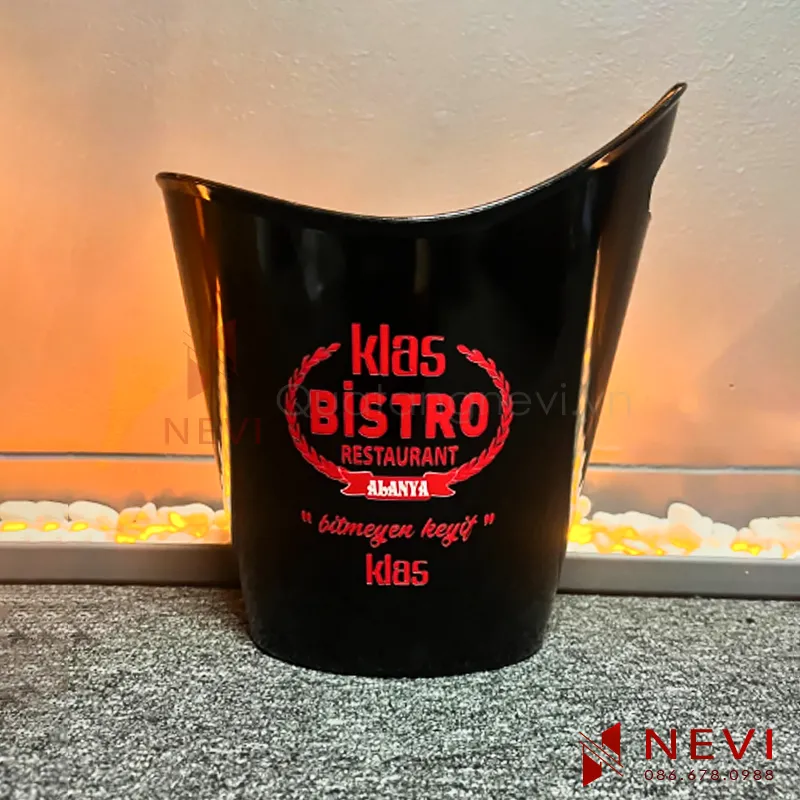 xô đá nhựa cao cấp 1 quai in theo yêu cầu