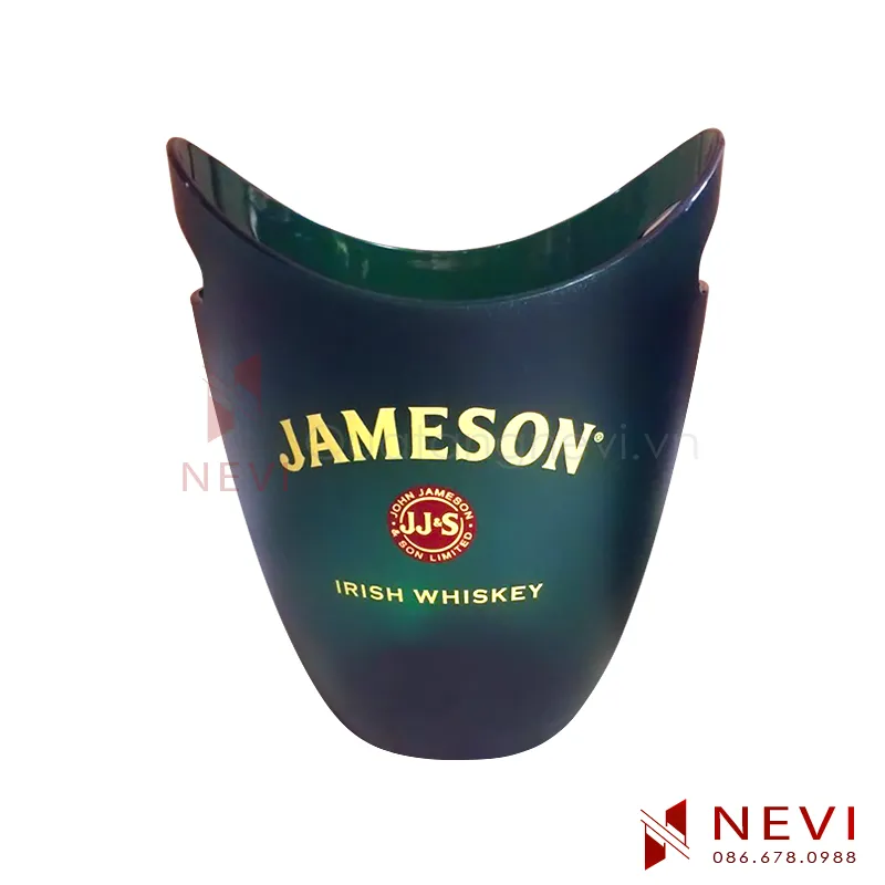 xô đá nhựa nhám trong in logo