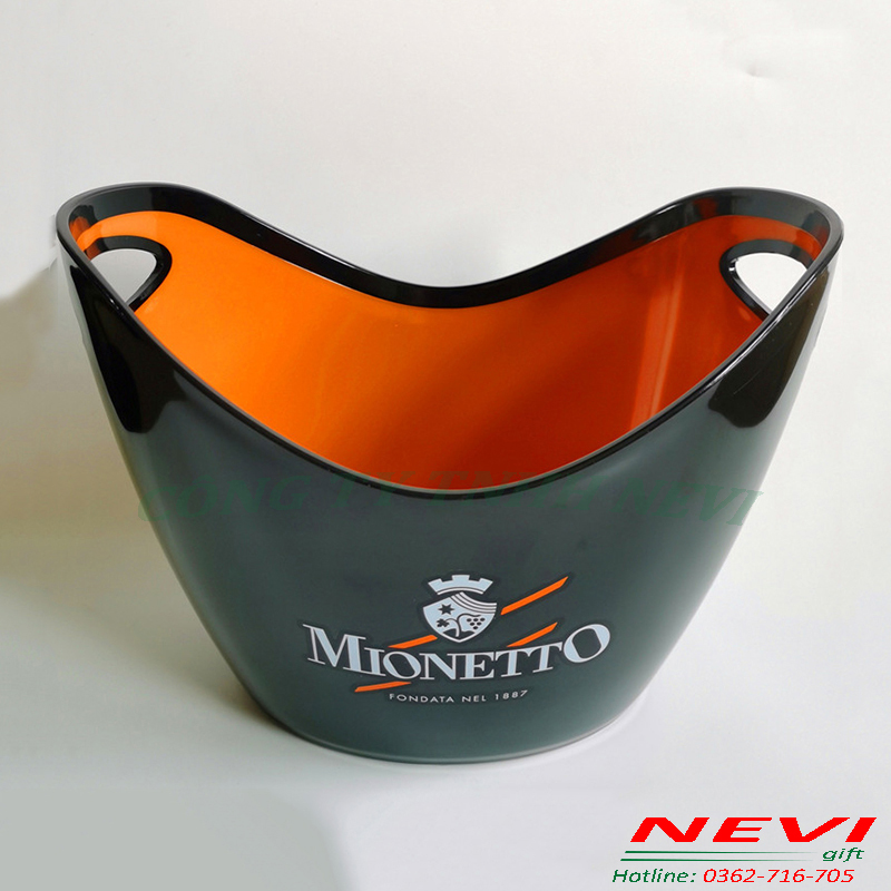 xô đá nhựa 2 lớp màu đen 2