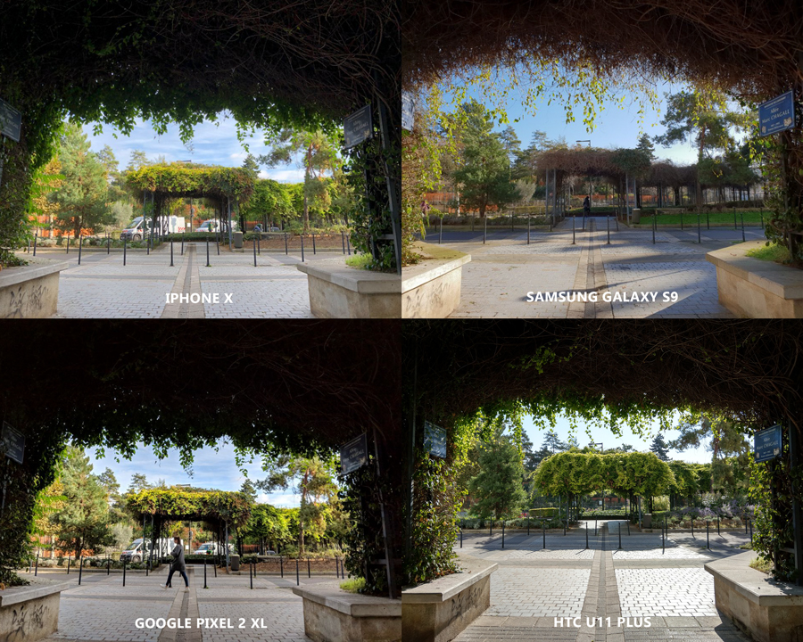 Màu sắc sau khi xuất file của iPhone X, S9, Pixel 2 XL, U11+