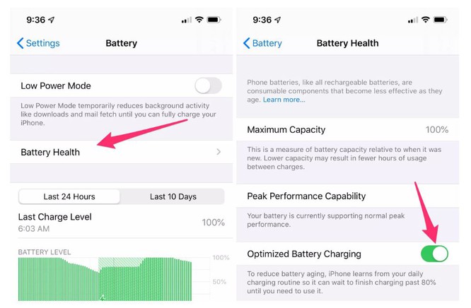 Tối ưu hóa sạc pin giúp kéo dài tuổi thọ pin (ảnh Cnet.com)
