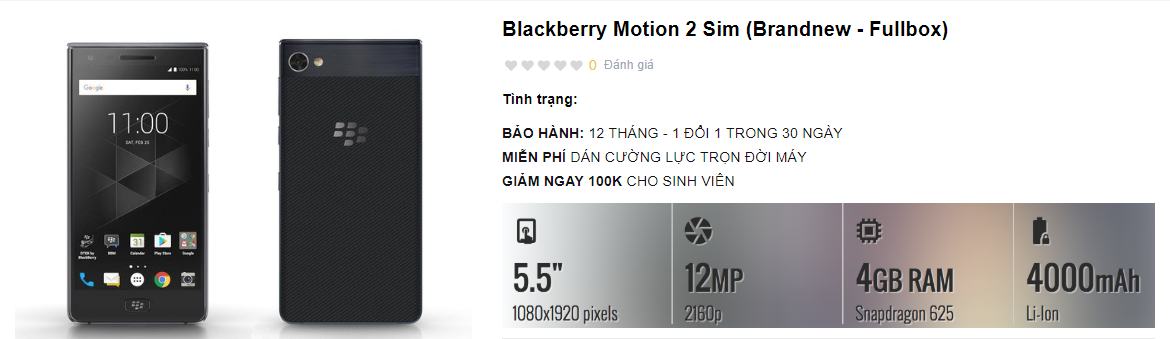 Blackberry Motion Xách tay