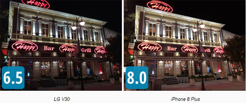 So sánh camera của LG V30, iPhone 8 Plus, Samsung Note 8 và HTC U11- Ảnh: Phonearena