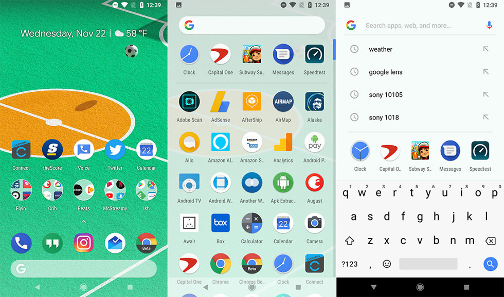Pixel Launcher trên Pixel 2
