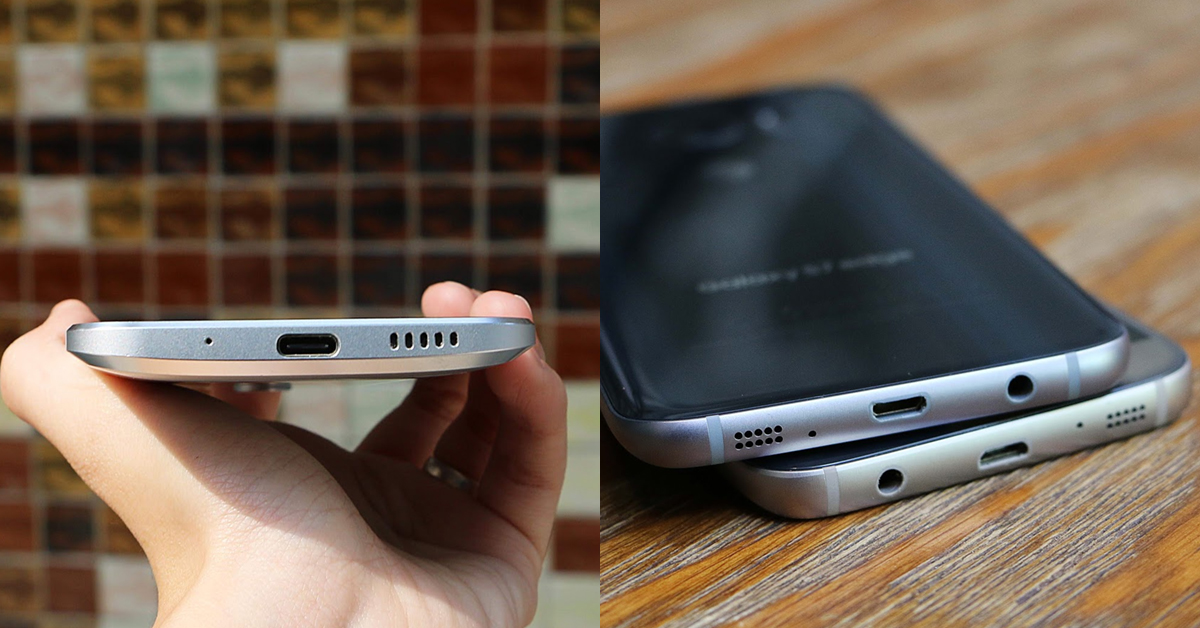 Dải loa trên HTC 10 (trái) và Samsung Galaxy S7 (phải)