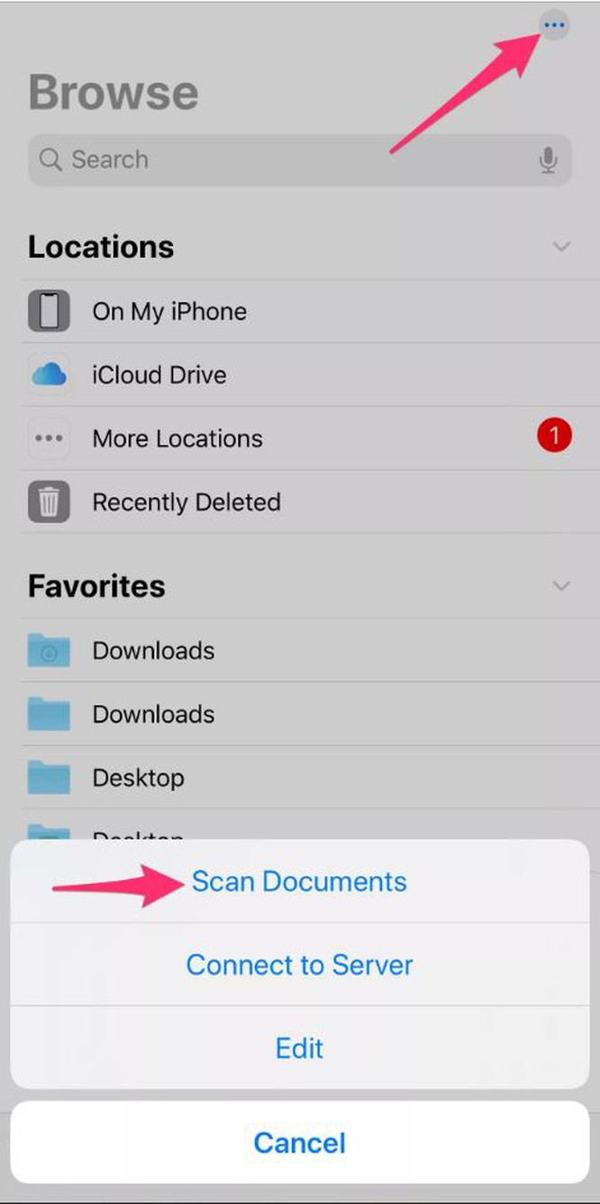 Sử dụng Files App scan tài liệu và lưu trữ dễ dàng hơn (Ảnh.Cnet.com)