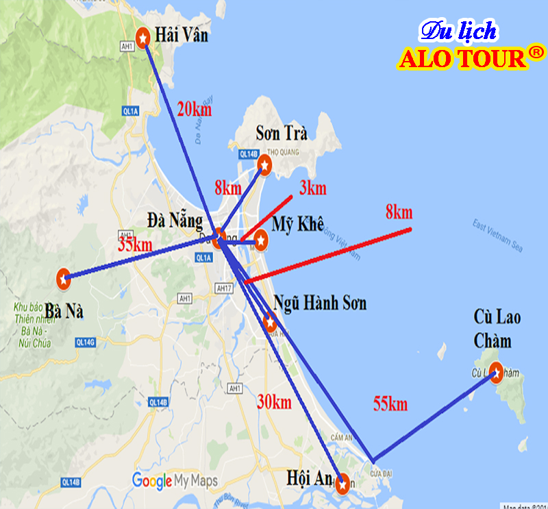 Bản đồ du lịch Đà Nẵng 2021