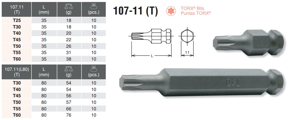 Đầu bit sao, đầu bits sao, đầu bit hoa thị, Koken 107.11T