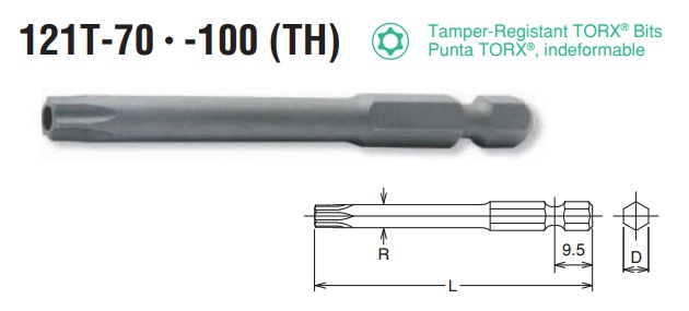 Bits hình sao có lỗ, 121T.70-TH, Koken 121T.100-TH
