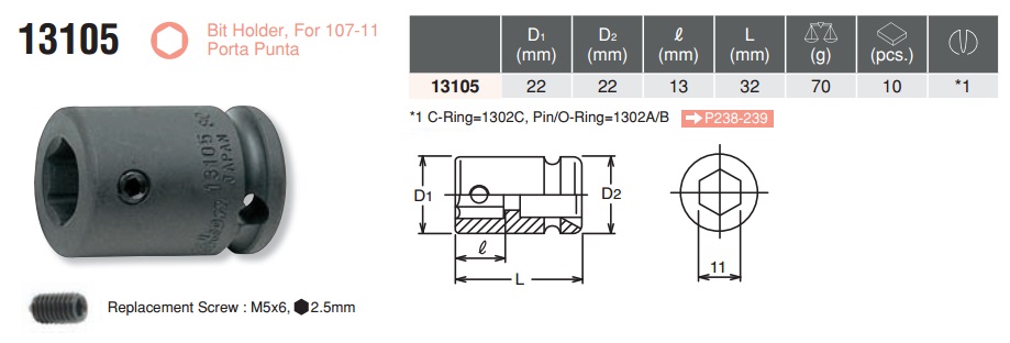 Khẩu nối đầu bits, khẩu nối bits, Koken 13105, tuýp đầu sao, tuýp hoa thị Koken