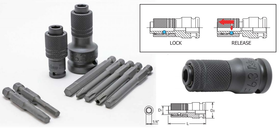 Đầu chuyển, koken 13142-F6.3, đầu gắn bits, đầu chuyển Koken 