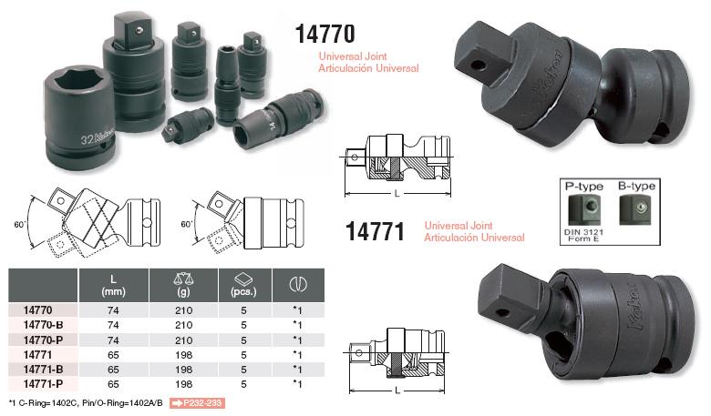 Đầu lắc léo Koken 1/2 inch, Koken 14770, Koken đầu lắc léo