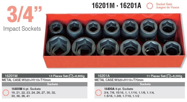 Bộ khẩu 3/4 inch, khẩu tuýp 3/4 inch, Koken 16201M