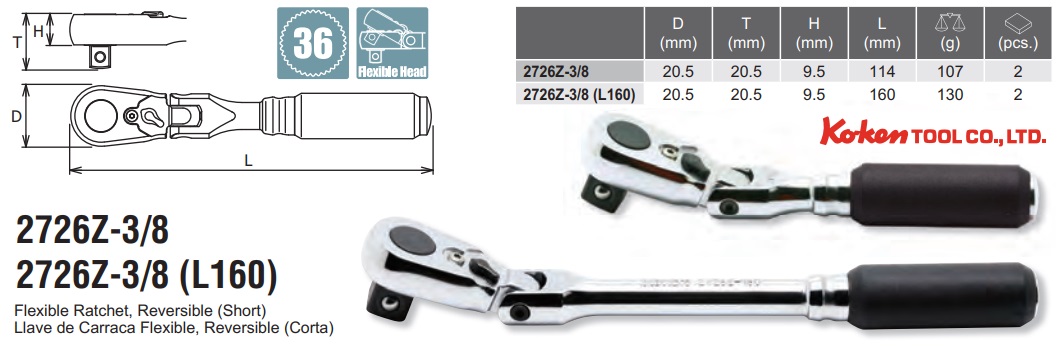 Tay xiết ốc tự động Z-series, 2726Z-3/8, 2726Z-3/8 160