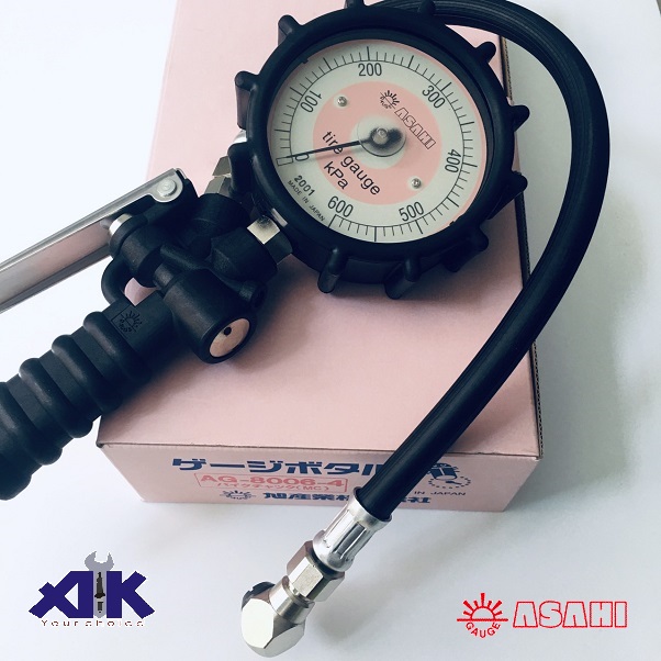 Đồng hồ bơm lốp nhập khẩu, AG-8006-4 Asahi, bơm lốp 30-600kPa