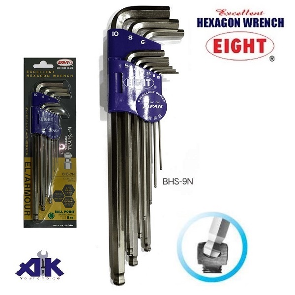 Bộ lục giác bi 9 chi tiết, Eight BHS-9N, bộ lục giác chữ L