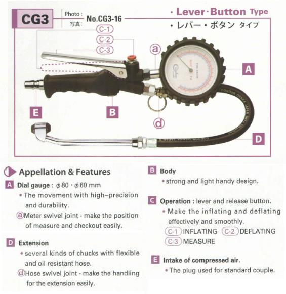Đồng hồ bơm lốp Condor, Condor CG3-10, hướng dẫn sử dụng CG3-10,
