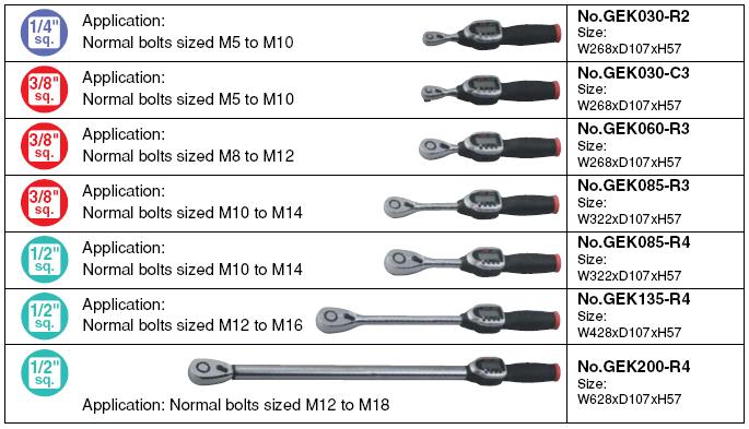 Cần siết lực KTC GEK060-R3, cờ lê cân lực điện tử với dải đo 12-60Nm,