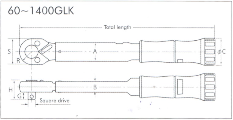 Cờ lê lực Kanon Nhật, Kanon GLK, cờ lê lực N25GLK, cần siết lực 3/8