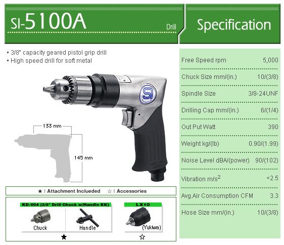 Máy khoan khí nén, máy khoan hơi, SI-5100A, Shinano SI-5100A