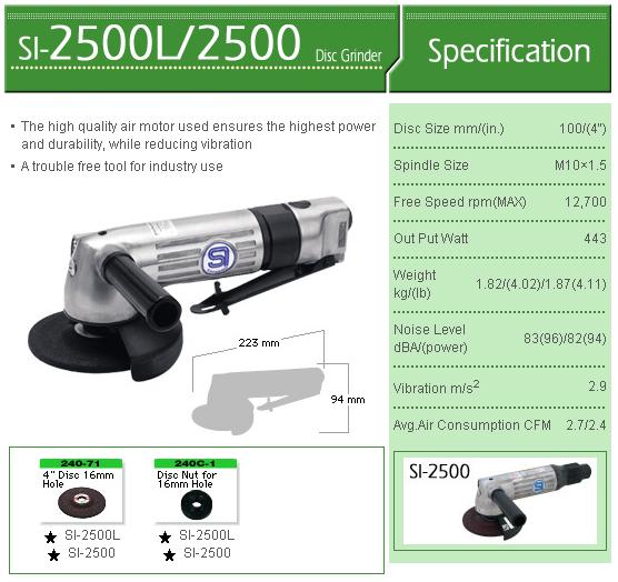 Máy mài đĩa, máy mài đĩa 100mm, máy mài đĩa Shinano, Shinano SI-2500L