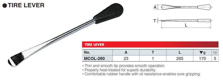 Tay móc lốp KTC, KTC MCOL-260, móc lốp xe máy, móc lốp Nhật, móc lốp nhập khẩu