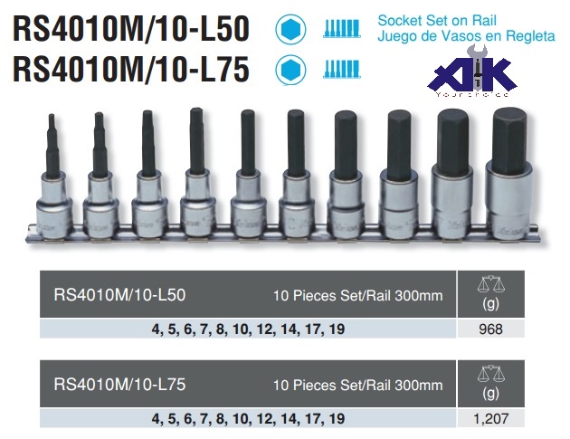 Bộ lục giác chìm dạng khẩu, Koken RS4010M/10-L50, Koken RS4010M/10-L175
