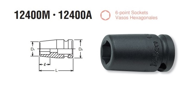 Đầu khẩu Koken 1/4 inch, Koken 12400M, khẩu Koken 1/4