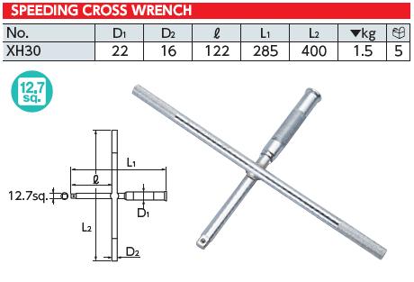 Tay chữ thập đầu 1/2 inch, tay vặn chữ thập KTC, KTC XH30, tay vặn nhanh KTC,