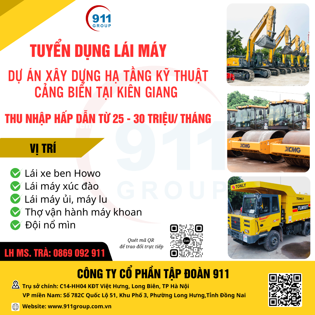 Tuyển Dụng Lái Máy