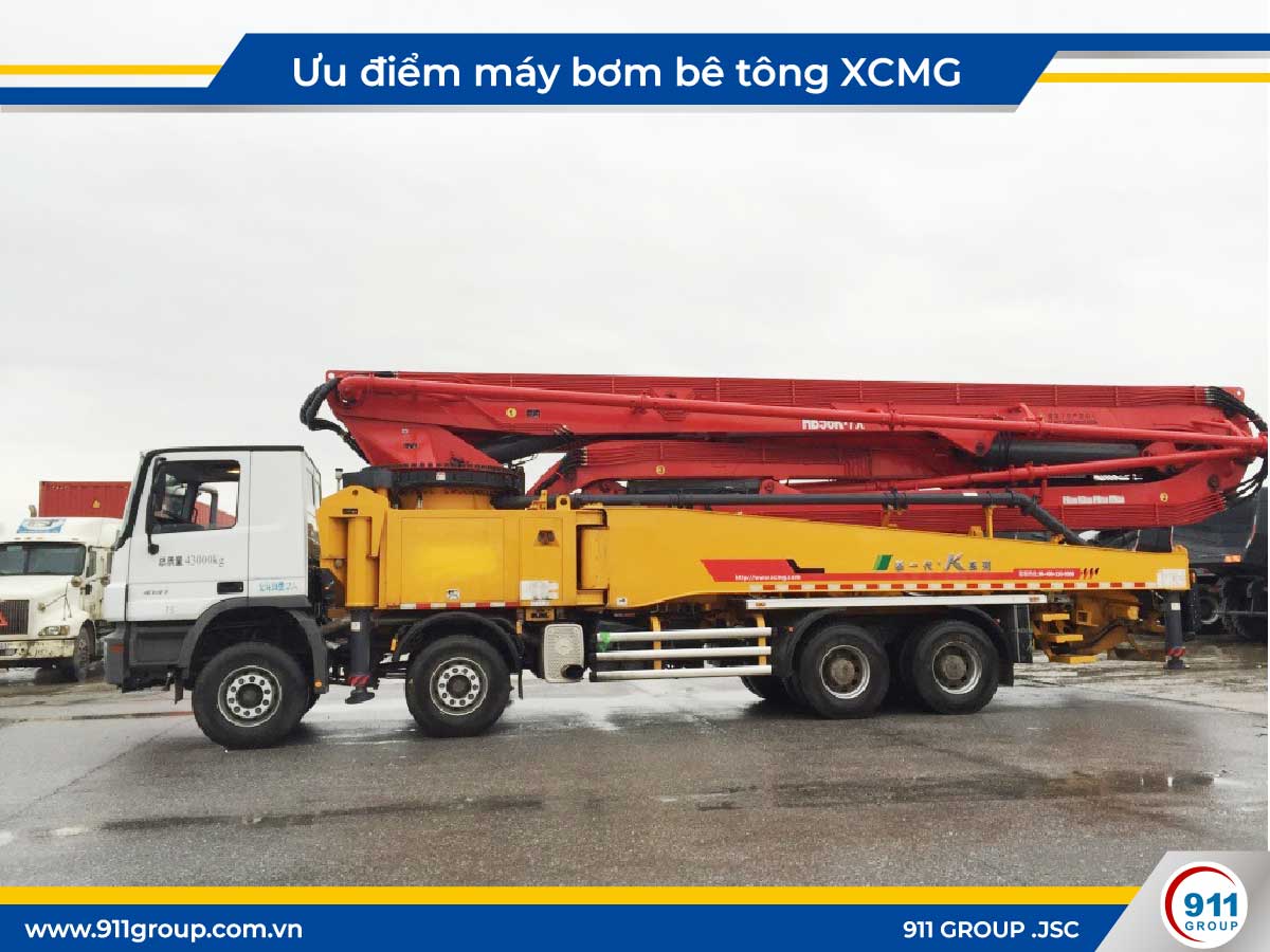 Xe bơm bê tông XCMG cần dài 52m