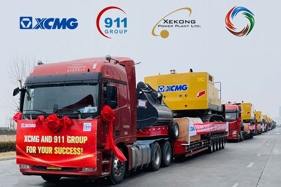 Đơn hàng xe xúc đào trị giá 200 tỷ của 911group với đối tác Lào