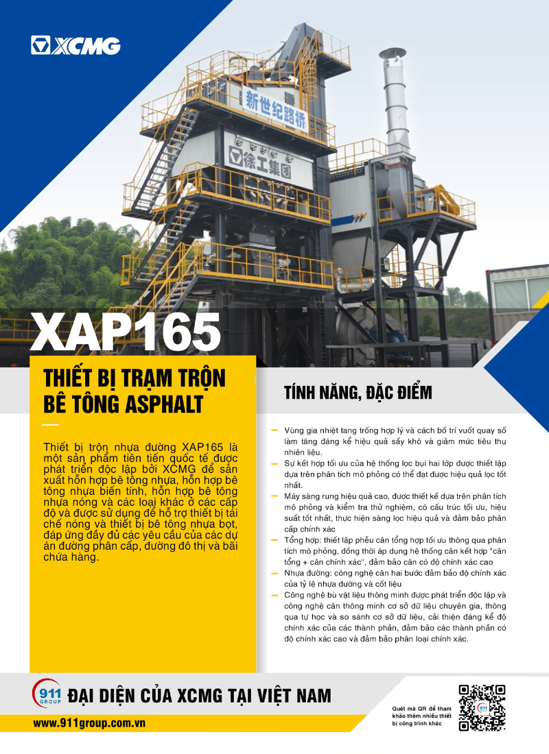 Giới thiệu chúng Trạm trộn bê tông XCMG. Model: XAP165