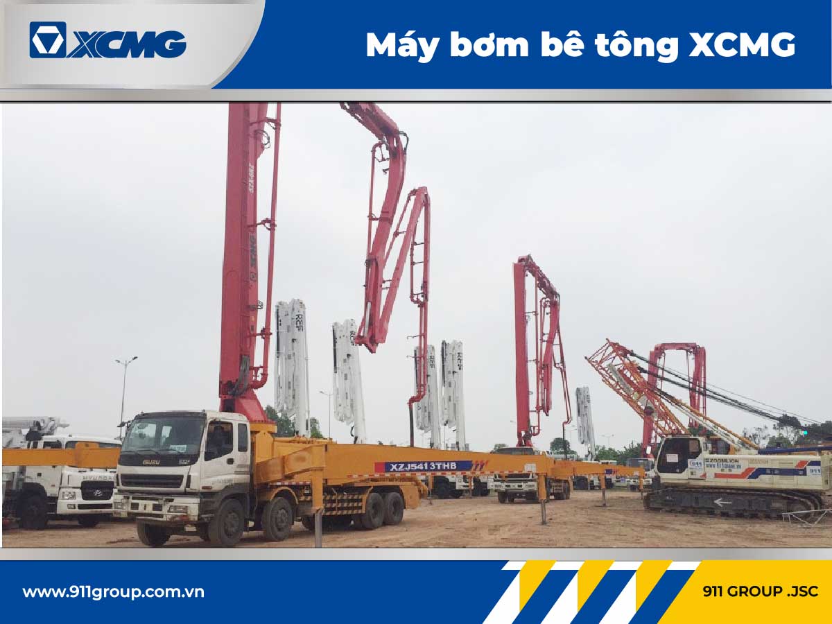 Xe bơm bê tông cần dài 52m