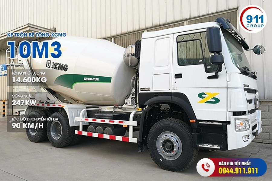Xe trộn bê tông XCMG 10M3 xe cơ sở SINOTRUK