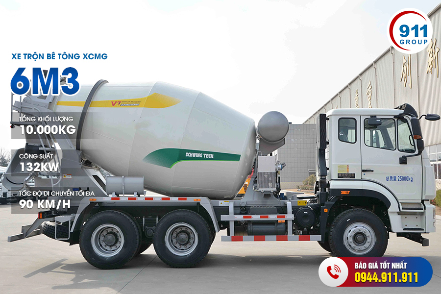Xe trộn bê tông XCMG 6M3