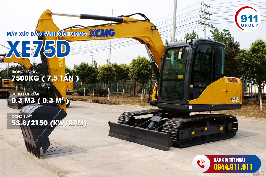 Máy đào bánh xích XCMG XE75DA