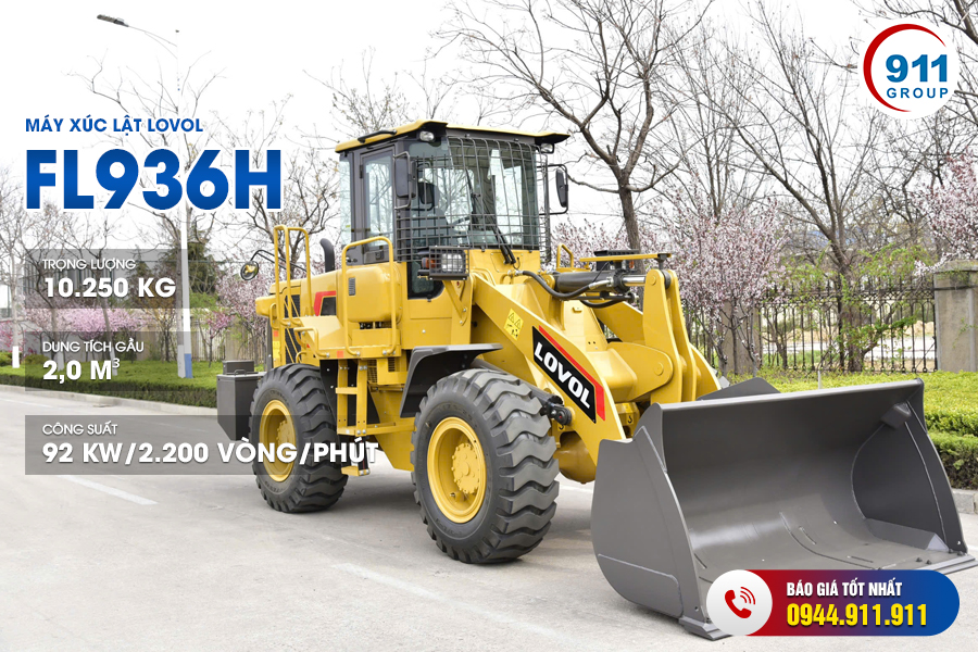 Máy xúc lật Lovol gầu 2,0 m³