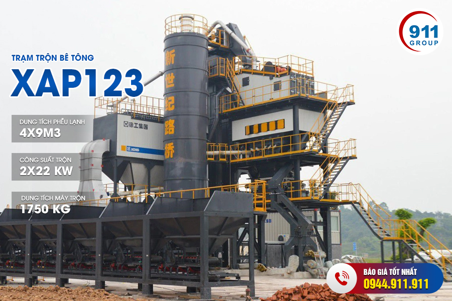 Trạm trộn bê tông XCMG. Model: XAP123