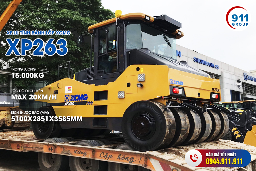 Xe lu bánh lốp XCMG XP163