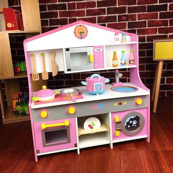 Bộ đồ chơi nhà bếp bằng gỗ dành cho bé gái