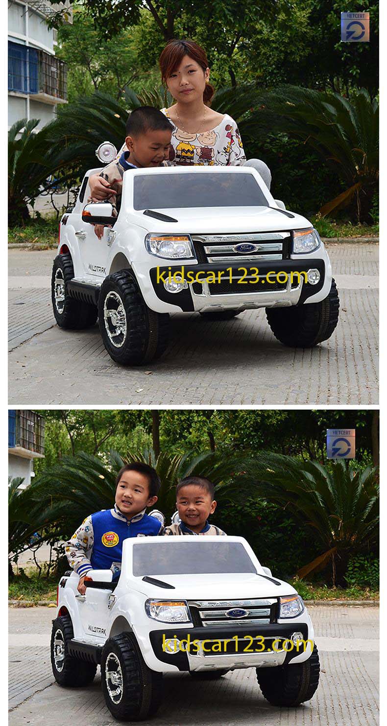 Ô tô điện trẻ em 2 chỗ ngồi DKF 150 màu trắng